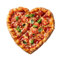 Heart Shape Pizza on Transparent Background png