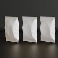 Realistic snack for chips potato and etc. white color black background rendering 3D illustration photo