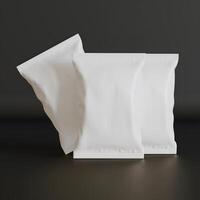 Realistic snack for chips potato and etc. white color black background rendering 3D illustration photo