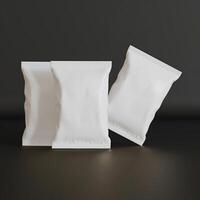 Realistic snack for chips potato and etc. white color black background rendering 3D illustration photo