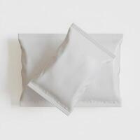 Realistic snack for chips potato and etc. white color on white background rendering 3D illustration photo