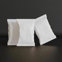 Realistic snack for chips potato and etc. white color black background rendering 3D illustration photo