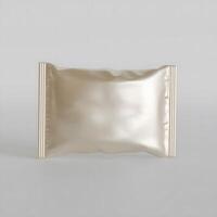 Realistic snack for chips potato and etc. glossy and foil texture on gray background rendering 3D illustration photo