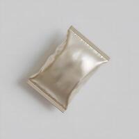Realistic snack for chips potato and etc. glossy and foil texture on gray background rendering 3D illustration photo