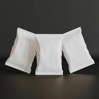Realistic snack for chips potato and etc. white color black background rendering 3D illustration photo