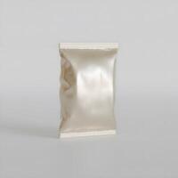 Realistic snack for chips potato and etc. glossy and foil texture on gray background rendering 3D illustration photo