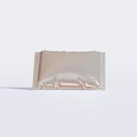 Realistic chips packaging with glossy texture, foil material on white background photo