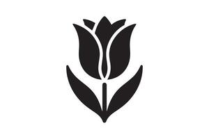 Modern Minimalistic tulip silhouette isolated black color in white background, Tulip , Tulip silhouette. Isoleted art work vector