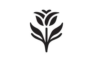 Modern Minimalistic tulip silhouette isolated black color in white background, Tulip , Tulip silhouette. Isoleted art work vector