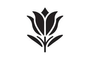 Modern Minimalistic tulip silhouette isolated black color in white background, Tulip , Tulip silhouette. Isoleted art work vector
