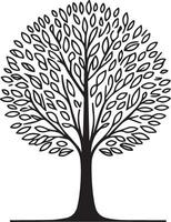 Tree silhouette. Tree silhouettes on white background. illustration. tree in continuous line drawing minimalist style, food illustration.tree in continuous line drawing minimalist style, food. vector