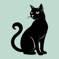 Silhouette Cat logo design. cat silhouette view side for retro logos, Isolated on a white background. Cat silhouettes set, large pack of silhouette design, isolated white vector