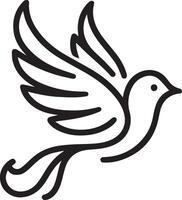 Bird continuous line drawing element isolated on white background for decorative element. illustration of animal form in trendy outline style. Bird Silhouette. Bird Line Art. vector