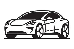 Simple and easy car coloring page for kids and Toddler. car coloring books for kids vector