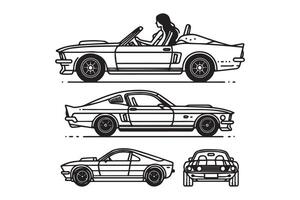 Simple and easy car coloring page for kids and Toddler. car coloring books for kids vector