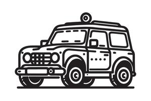 Simple and easy car coloring page for kids and Toddler. car coloring books for kids vector