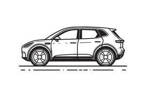 Simple and easy car coloring page for kids and Toddler. car coloring books for kids vector