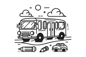 Simple and easy car coloring page for kids and Toddler. car coloring books for kids vector