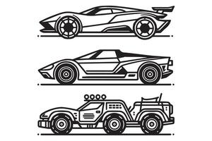 Simple and easy car coloring page for kids and Toddler. car coloring books for kids vector
