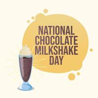 National Chocolate Milkshake Day. Flat art design. Good for celebration usage. eps 10. vector