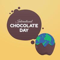 International Chocolate Day. Flat art design. Chocolate design good for usage template. Good for usage celebration template. eps 10. vector