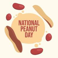National Peanut Day. Flat art design. Good for celebration template usage. Peanuts template design. eps 10. vector
