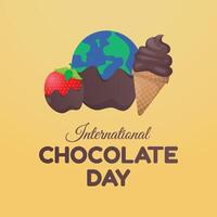 International Chocolate Day. Flat art design. Chocolate design good for usage template. Good for usage celebration template. eps 10. vector