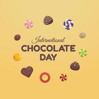 International Chocolate Day. Flat art design. Chocolate design good for usage template. Good for usage celebration template. eps 10. vector
