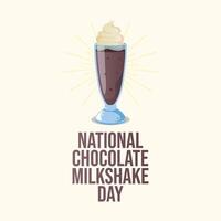 National Chocolate Milkshake Day. Flat art design. Good for celebration usage. eps 10. vector