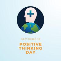 Positive Thinking Day. Flat art design. Good for celebration template usage. eps 10. vector