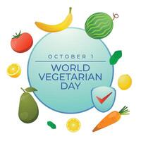 World Vegetarian Day. Flat art design. Vegetable design. Good for celebration template usage. eps 10. vector