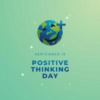Positive Thinking Day. Flat art design. Good for celebration template usage. eps 10. vector