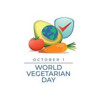 World Vegetarian Day. Flat art design. Vegetable design. Good for celebration template usage. eps 10. vector