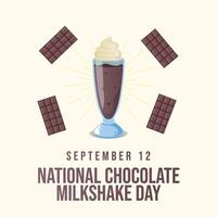 National Chocolate Milkshake Day. Flat art design. Good for celebration usage. eps 10. vector