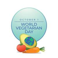 World Vegetarian Day. Flat art design. Vegetable design. Good for celebration template usage. eps 10. vector