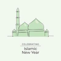 Happy Islamic New Year. Flat art design. Islamic design. Good for usage celebration template. Islamic design. eps 10. vector