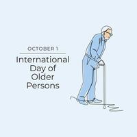 International Day of Older Persons. Flat art design. Older persons design. Good for usage celebration template. eps 10. vector