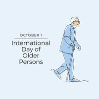 International Day of Older Persons. Flat art design. Older persons design. Good for usage celebration template. eps 10. vector