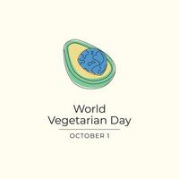 World Vegetarian Day. Line art design. Good for celebration template usage. Continuous line eps 10. vector