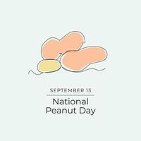 National peanut day. Line art design. Good for celebration template usage. Continuous line. eps 10. vector