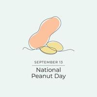 National peanut day. Line art design. Good for celebration template usage. Continuous line. eps 10. vector