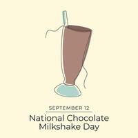 National Chocolate Milkshake Day. Line art design. Good for template celebration usage. Continuous line. eps 10. vector