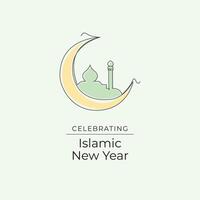 Happy Islamic New Year. Flat art design. Islamic design. Good for usage celebration template. Islamic design. eps 10. vector