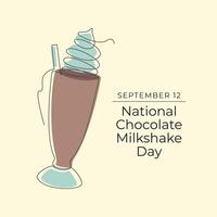 National Chocolate Milkshake Day. Line art design. Good for template celebration usage. Continuous line. eps 10. vector