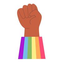 Hand in fist LGBT isolated on white background. LGBT pride community vector