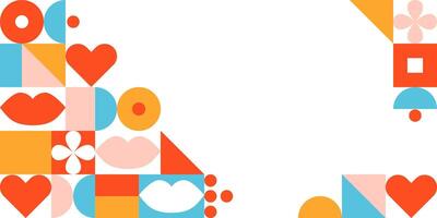 Trendy geometric banner with different shapes vector