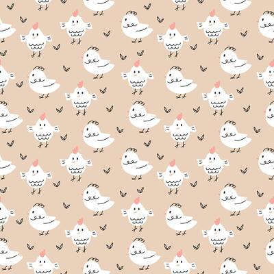 Cute seamless pattern with little chicks