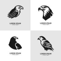 Collection of head Eagle icons. Logo of hawk. Hawk simple icon. eagle symbols. Set of hawk vector