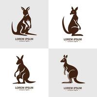 Set of Abstract Kangaroo silhouette logo icons, with a white background for your company, the kangaroo logo design ideas vector