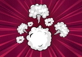 comic design with red background and cloud vector